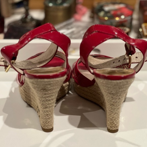 MICHAEL by Michael Kors Red Patent Leather Wedges - Picture 5 of 7